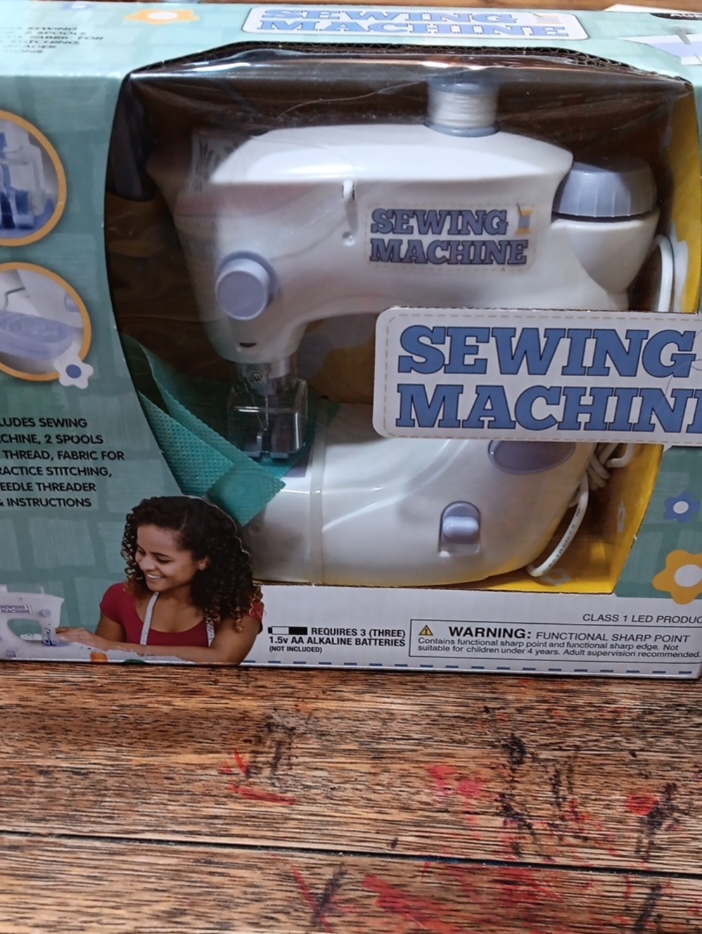 Kids White and Lavender Toy Sewing Machine - Sewing Machine
